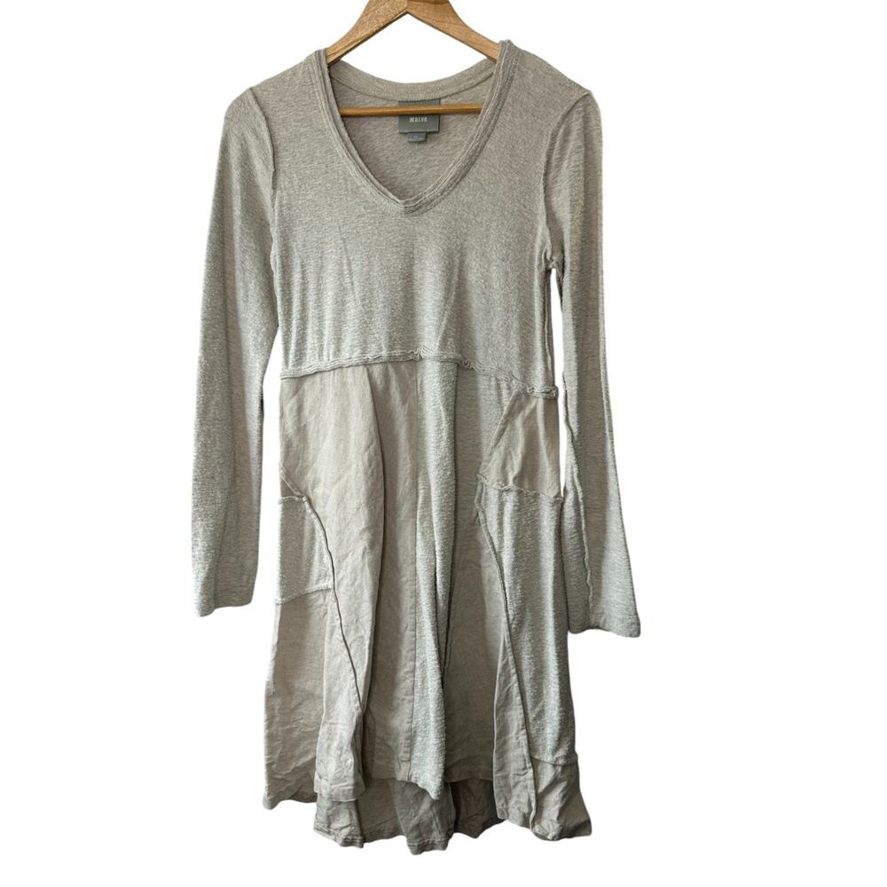 Anthropologie Maeve Northwood Patchwork Dress Cotton Linen Lagenlook Size XS